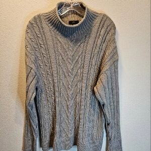 J. Crew Rollneck Cable Knit Sweater Women Size XXL Gray
